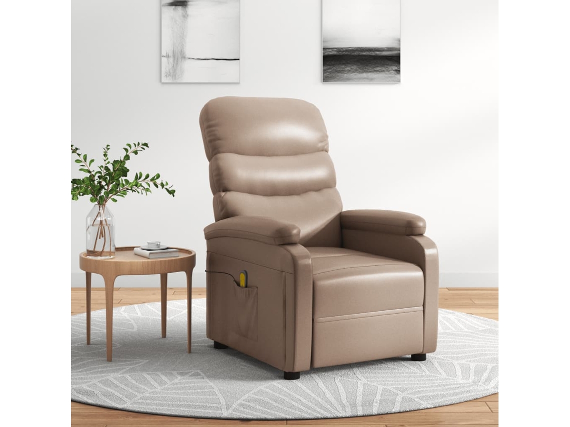 Vidaxl Cadeira De Massagens Couro Artificial Cappuccino