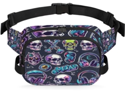 Mochila AQUAFORGE Tropicallife da Couro, estampa Trevo verde