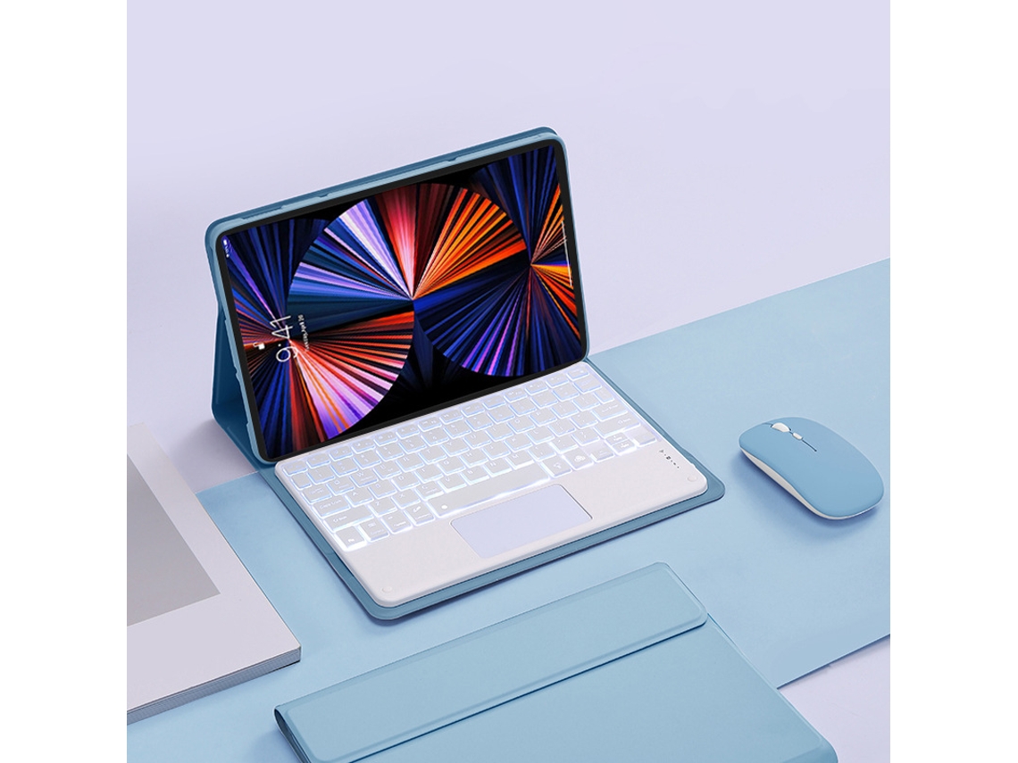 Capa Com Teclado Bluetooth Retroiluminado E Rato Para Lenovo Idea Tab Pro Gen 2 13 Polegada (português-azul)