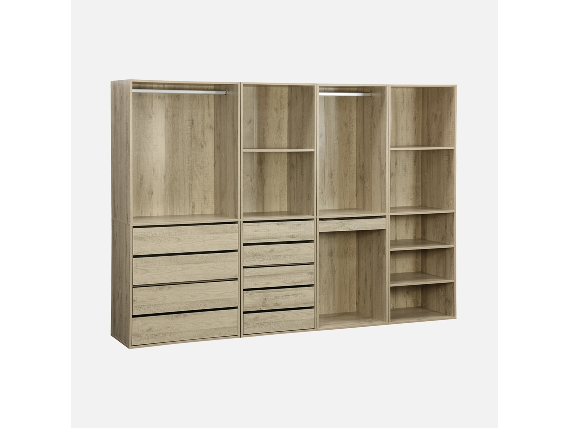 Closet Modular Com 4 Módulos, Natural