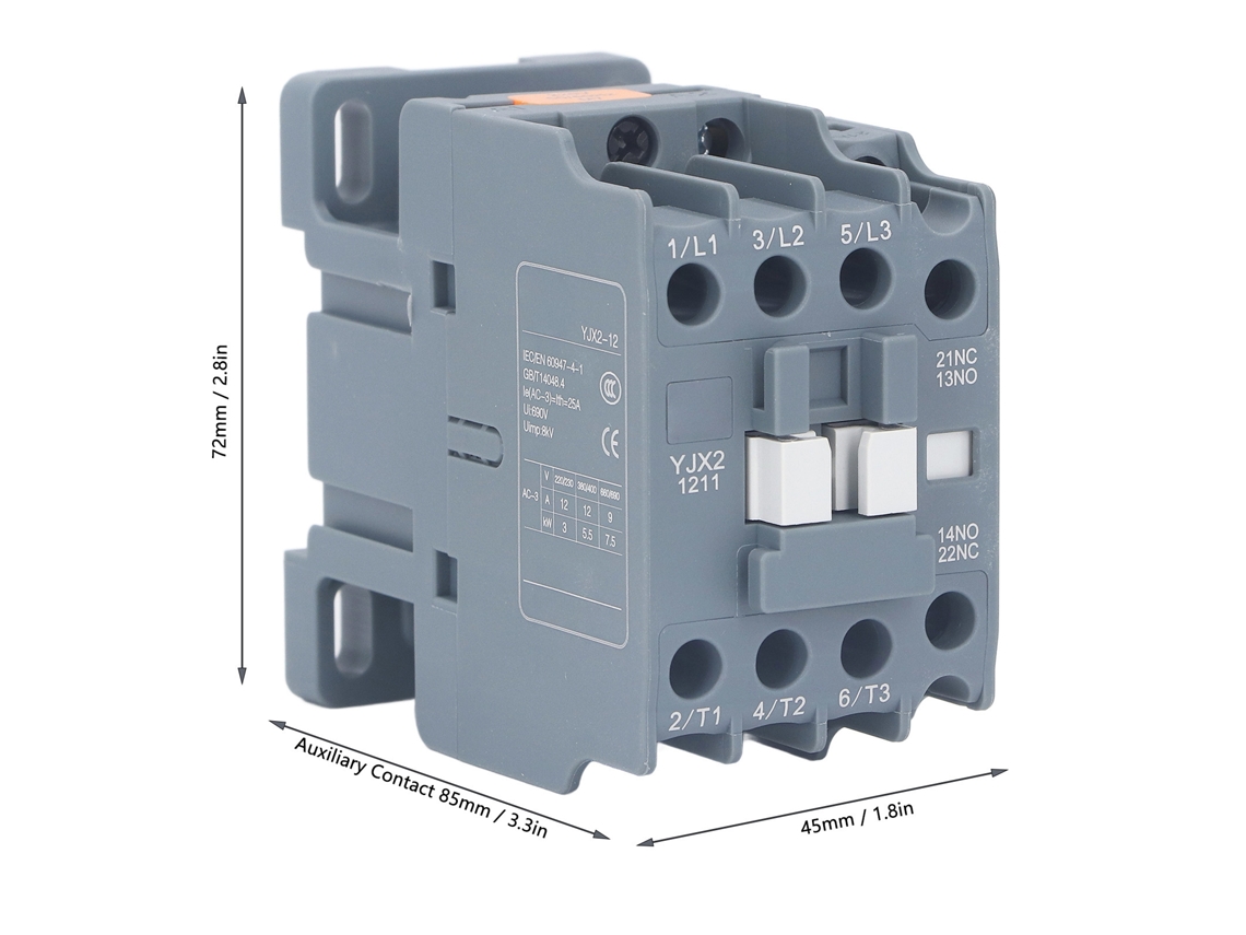 Contactor Trifásico Ac Laxiscreed Com Contactos De 35mm, Aberto E Fechado, Montagem Em Perfil Din
