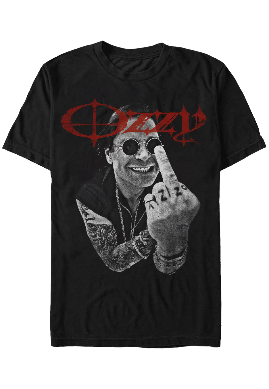 Size:xxl Rockinstone Ozzy Osbourne - Middle Finger - T-shirt Unisex Adults