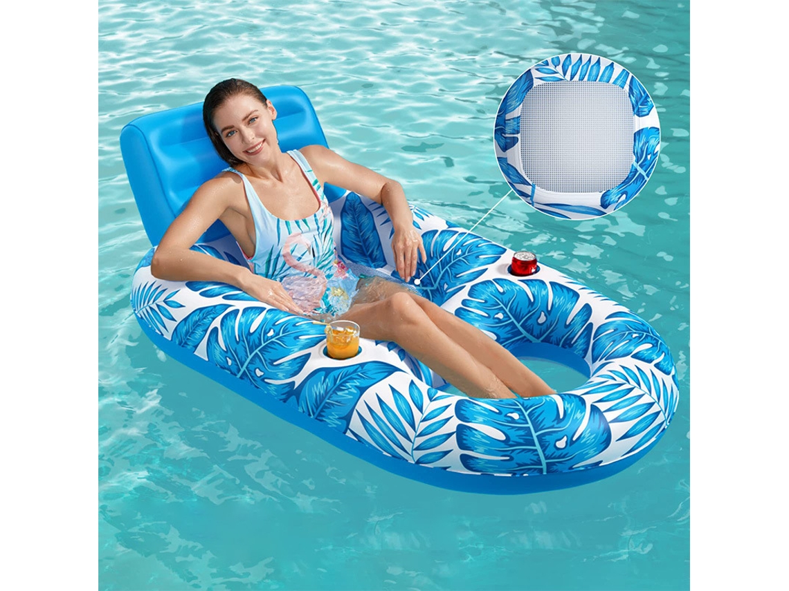 Boias Infláveis ​​grandes Para Piscina, Pacote Com 2 Unidades, 140 X 91 Cm. Bote Inflável Gigante Para Piscina Com Porta-copos E Celular, Encosto E Ap