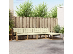 Vidaxl Conjunto De Sofás Para Exterior 5 Pcs Branco E Creme
