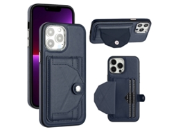 Capa Mobile Phone Cases Shockproof With Card para iPhone 15 Pro Max Pele Castanho