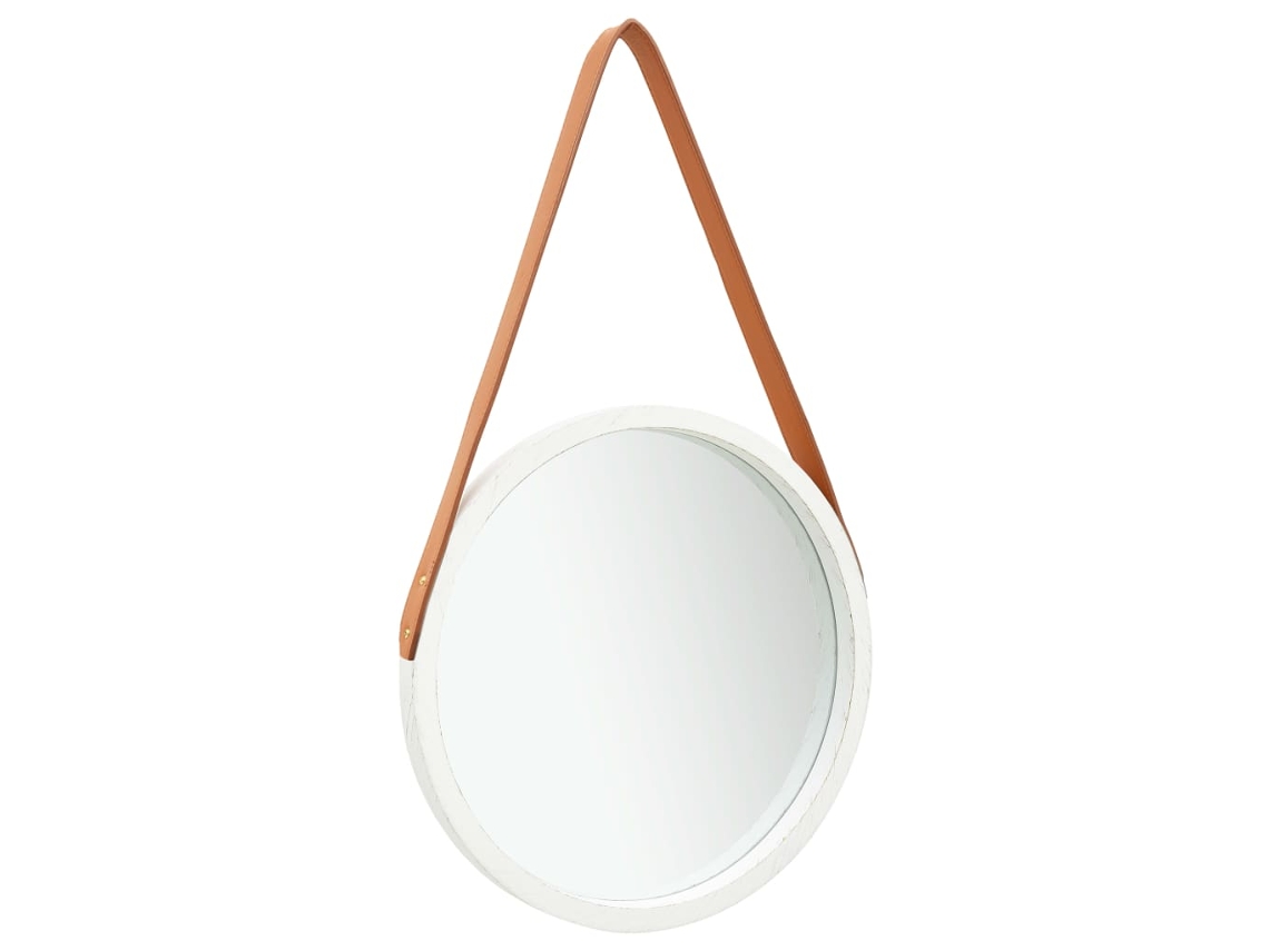 Vidaxl Espelho De Parede Com Alça 40 Cm Branco