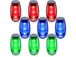 9 Luminárias De Segurança, Luzes De Bicicleta Visíveis, Clip Para Cinto, Pulso (vermelho/azul/verde)