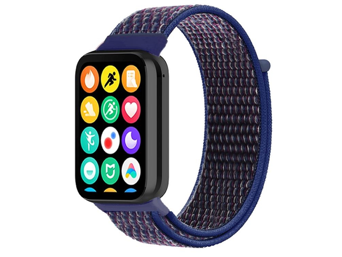 Bracelete para Redmi Watch 6 / 5 / 4 Nylon Fecho de Velcro Azul Índigo XIAOMOYU