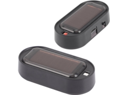 Luz De Alarme Solar Para Carro, Carregamento Micro Usb, Luz Antifurto De Plástico Preto Para Porta E Controle Central