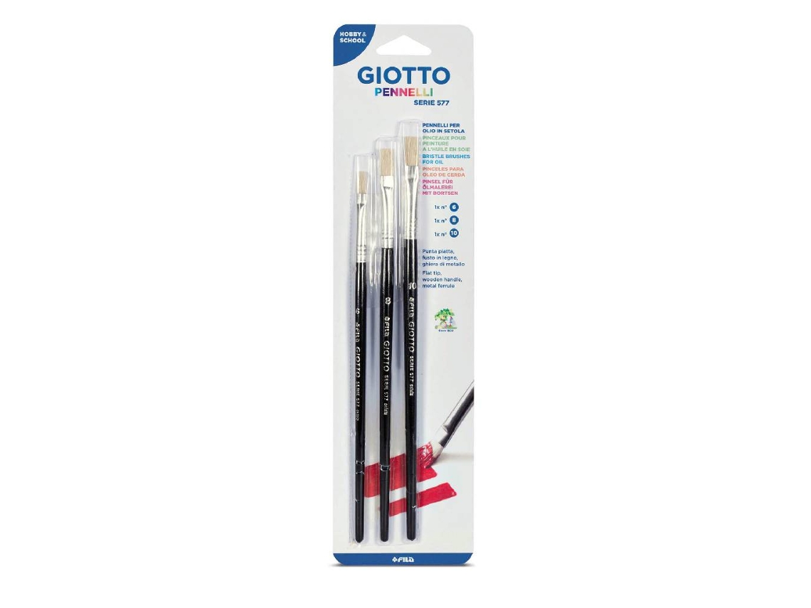 Pincéis para Óleo Nº 6, 8, 10 GIOTTO 3 un