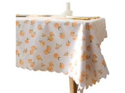 Círculo Pêssego Aquarela com Borda Elástica para Caber na Toalha de Mesa em Lindo Estilo Vermelho Pêssego1 60*90Cm