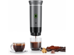 CAFETEIRA PORTÁTIL ESPRESSO CZHHMART Alimentada por USB-C, compatível com pó e cápsulas Ns, cinza
