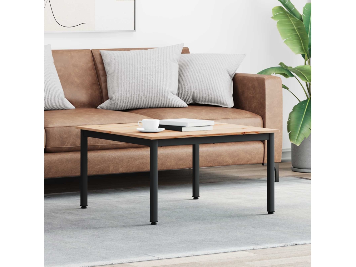 Vidaxl Mesa De Centro Natural 80 X 80 X 45 Cm