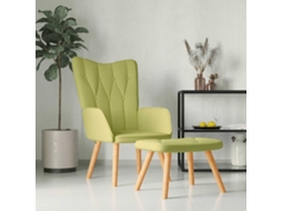 Vidaxl Cadeira De Descanso Com Banco Tecido Verde