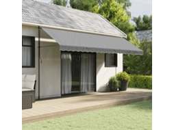 Vidaxl Tecido De Substituição Para Sanefa De Toldo 480x20 Cm Riscas Antracite