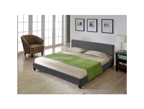 Cama CORIUM (Tecido - Cinzento - 140x200 cm)