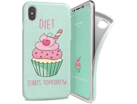 Capa iPhone X, XS I-PAINT Soft Cup Cake Verde