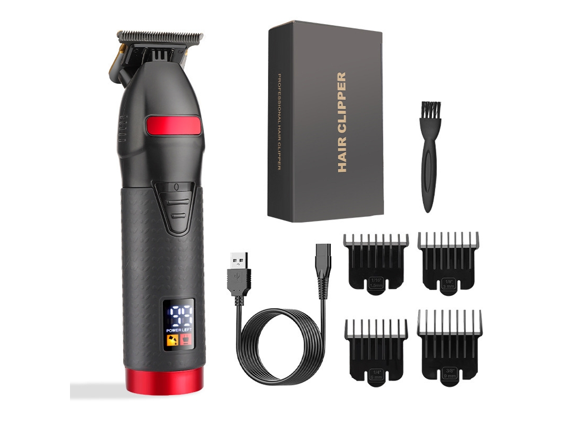 Máquina Cortar Cabelo Recarregavel S9 HENTEN HOME Preto e Vermelho