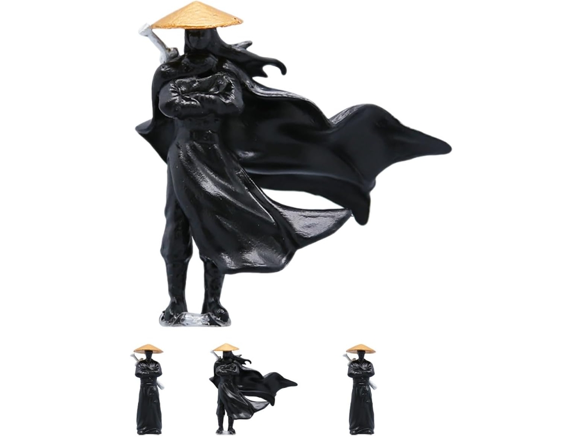 Inoomp Kit de 4 Miniaturas Robustas de Guerreiros Chineses para Jardim, Esculturas Detalhadas em Plástico, Ideais para CHABERLU