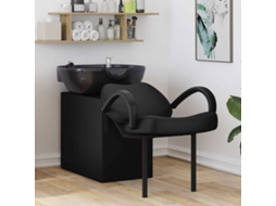 Vidaxl Cadeira De Shampoo Manual Preto 136 X 60 X 92 Cm Pvc