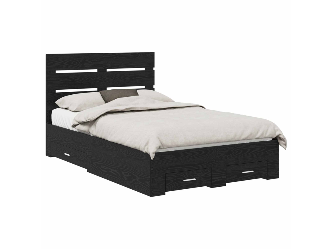 Estrutura de Cama com Gaveta MAISON EXCLUSIVE Carvalho Preto 120 X 190 cm