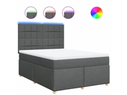 Box Spring Bed, Box Spring Beds Vidaxl Cinzeto Tecido (140 X 190 Cm)