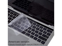 Capa De Teclado Ultrafina Compatível Com Macbook Pro Com Touch Bar De 13/15 Polegadas Layout Skin Us Brilvibera (a1706 / A1707)