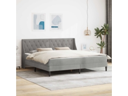 Vidaxl Estrutura De Cama Com Colchão Cinzento-claro 200 X 200 Cm