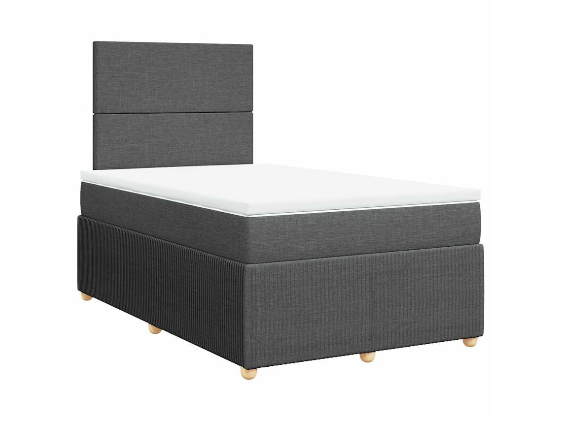 Cama Boxspring com Colchão 120x190 cm Tecido Cinzento Escuro MAISON EXCLUSIVE