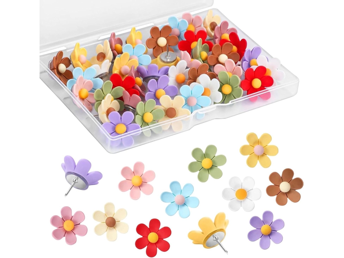 Lindos Alfinetes Decorativos 50-alfinetes Com Formato Floral E Pontas