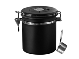 Recipiente Hermético de Aço Inoxidável para Alimentos, Brinquedo Portátil em Formato de Gota para Esvaziar Café MDUG (preto 1,5l)