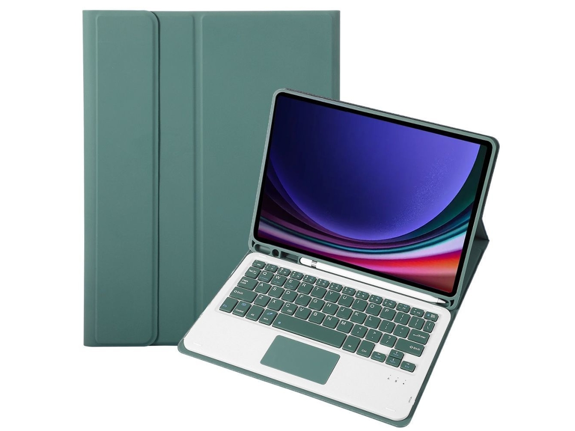 Elysve Capa Com Teclado Bluetooth Para Samsung Galaxy Tab S10lite 109 " Com Teclado Touch Bluetooth (verde Escuro)