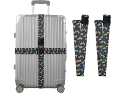 Conjunto De 2 Cintas Para Bagagem Com Desenhos Dinossauro, Estrela, Planeta E Espaço Para Malas, Cintas De Viagem