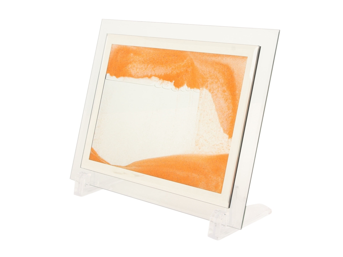 Quadro de Arte de Areia Móvel 7 Polegadas 3d Paisagem Dinâmica Decor Quicksand Amarelo