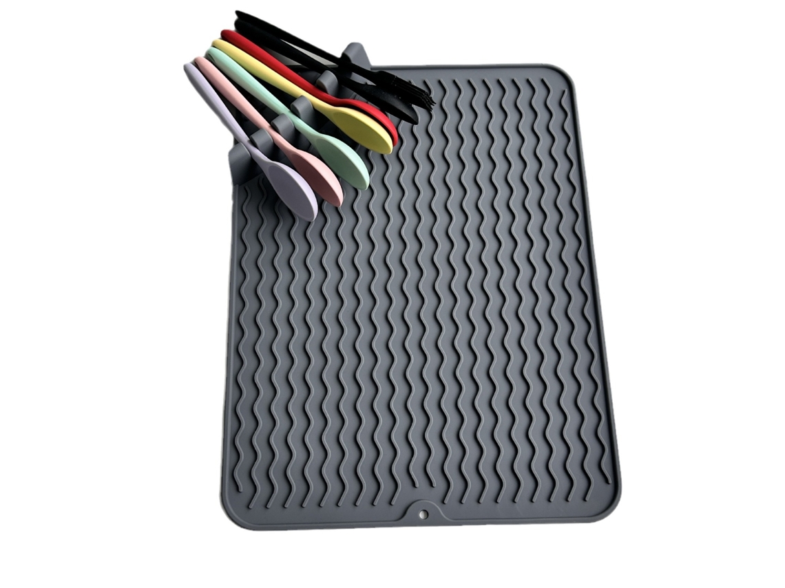 Tapete de silicone para louça, escorredor de pratos, resistente ao calor AQUAFORGE