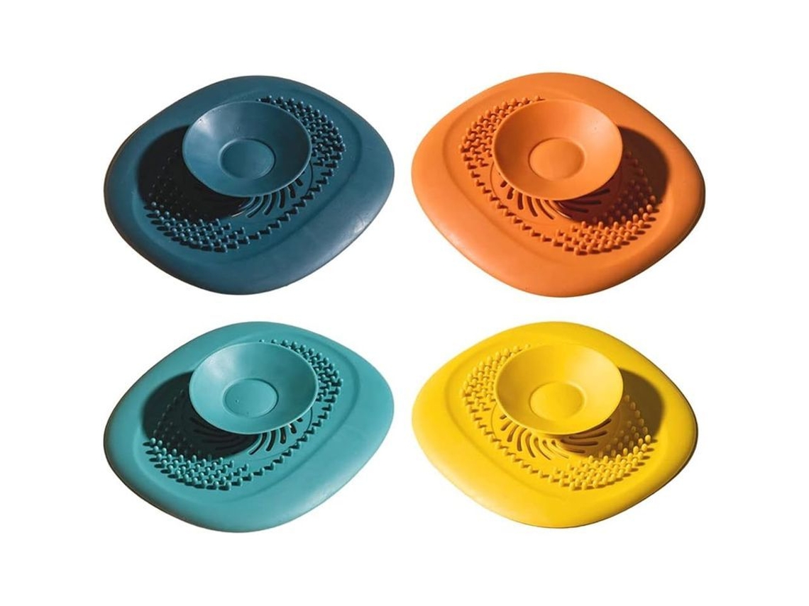 Captador De Pelo Para Drenaje Silicona Filtro Baño Regadera Cocina 4 Piezas