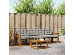 Vidaxl Conjunto De Sofás Para Exterior 5 Pcs Cinza Natural E Claro