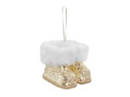 Laxiscreed Bota Natalina Pequena Com Paetês Dourados Para Decoração Festiva De Natal
