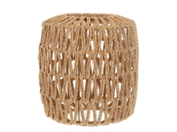 Luminária Decorativa Com Abajur Em Rattan Trançado Para Pendurar, Cor Cáqui.-aquaforge