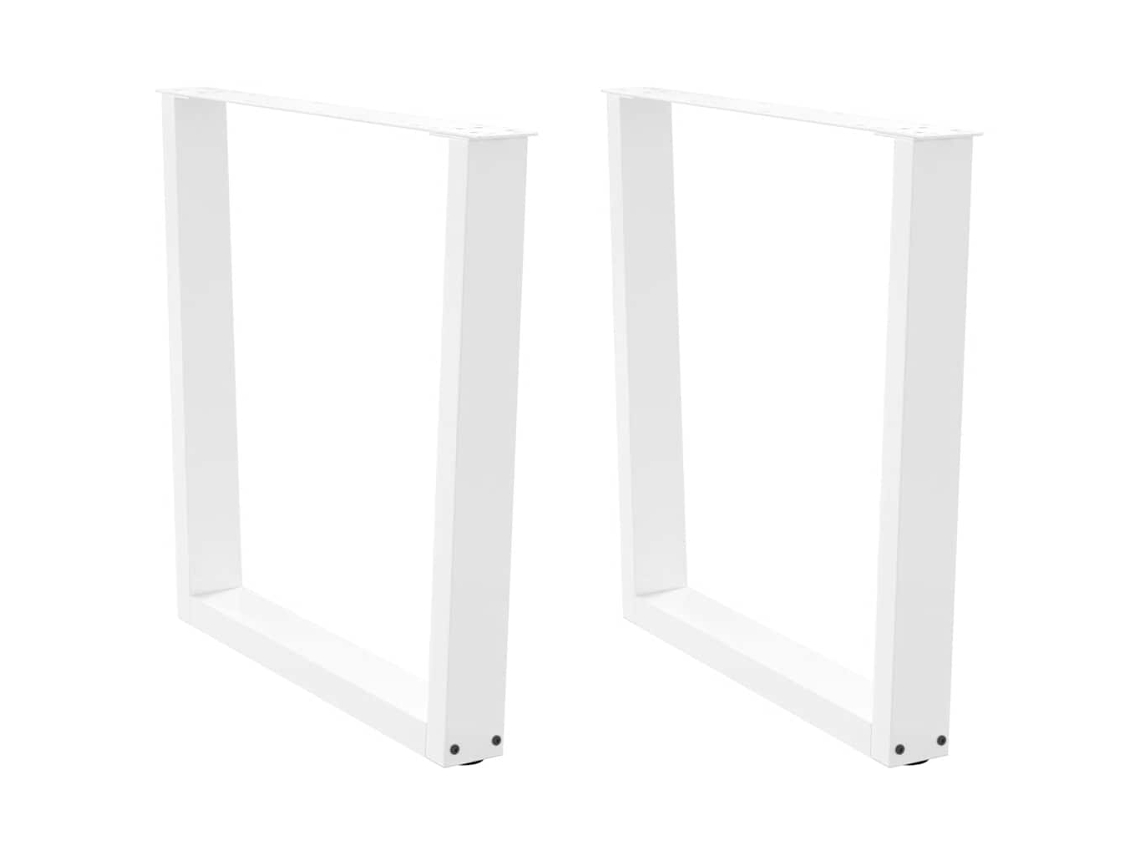 Vidaxl Pernas Para Mesa De Jantar Em V, 2 Peças, Branco, 90x (72-73,3) Cm, Aço