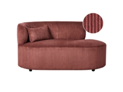 Chaise Longue À Esquerda Beliani Vanvey De Bombazine Vermelho 147x78x73