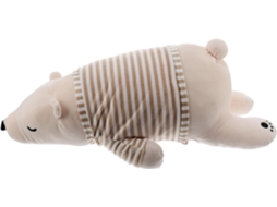 Almofada de Pelúcia em Formato Urso Polar, 50 Cm, Branca, Feita