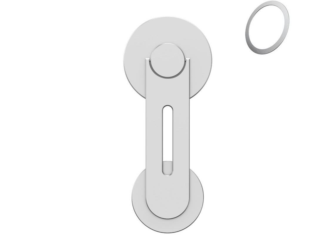 Suporte Magnético Para Celular Com Função Jumper, Cor Prata, Para Iphone 12/13/14