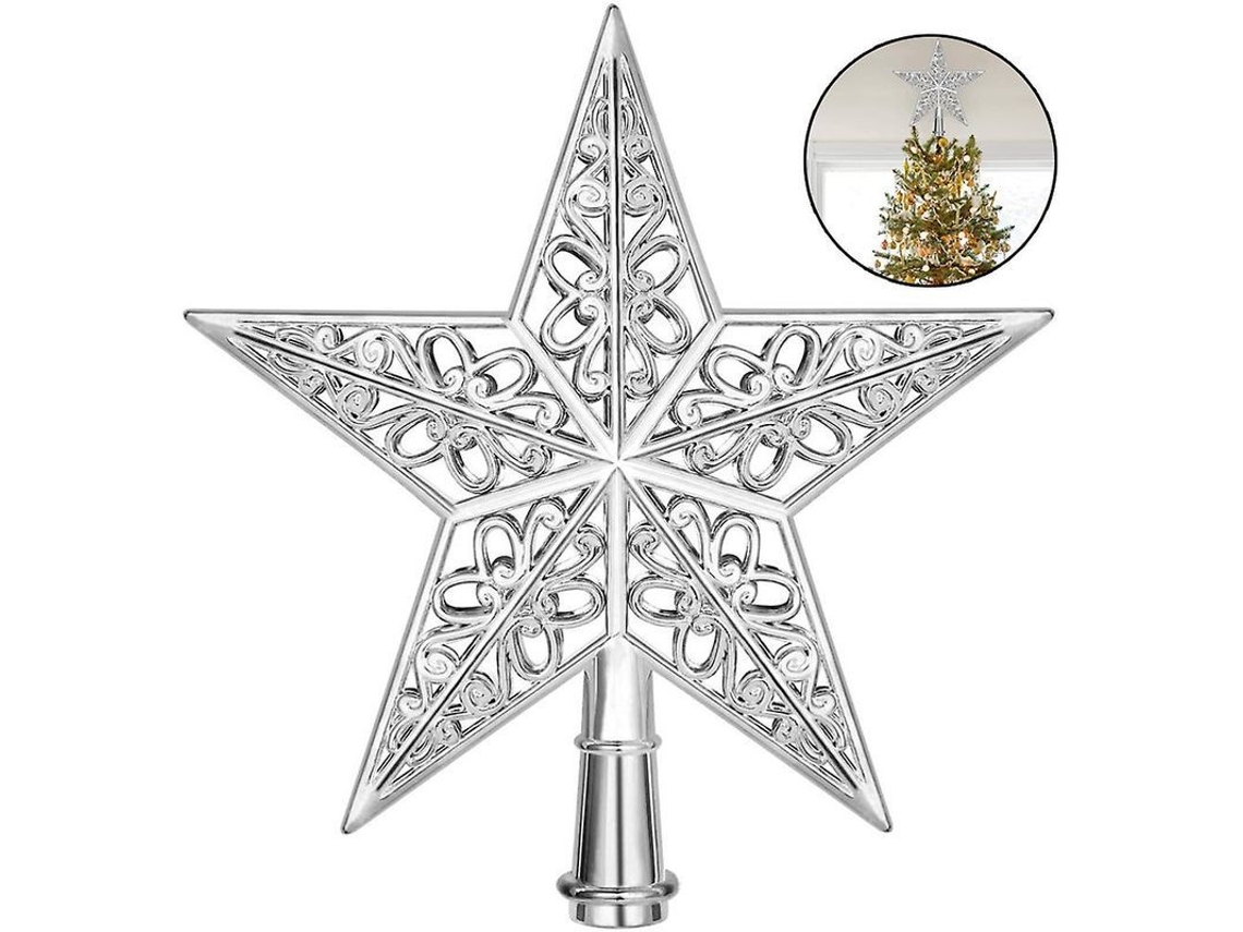 Nova Line topo de Árvore de Natal Estrela com Glitter Recortada em Plástico