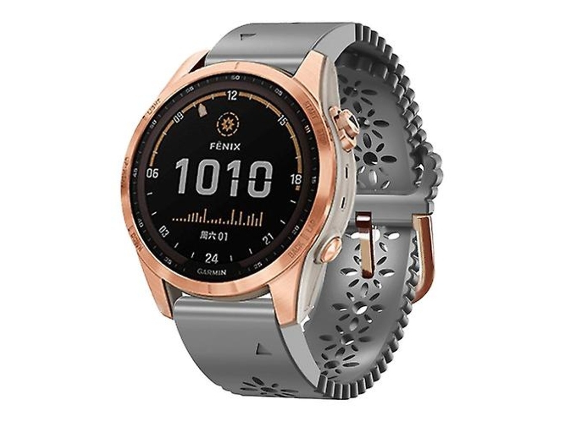 Pulseira De Relógio Lurelia Para Garmin Fenix 7s / 6s / 5s Em Silicone Cinza
