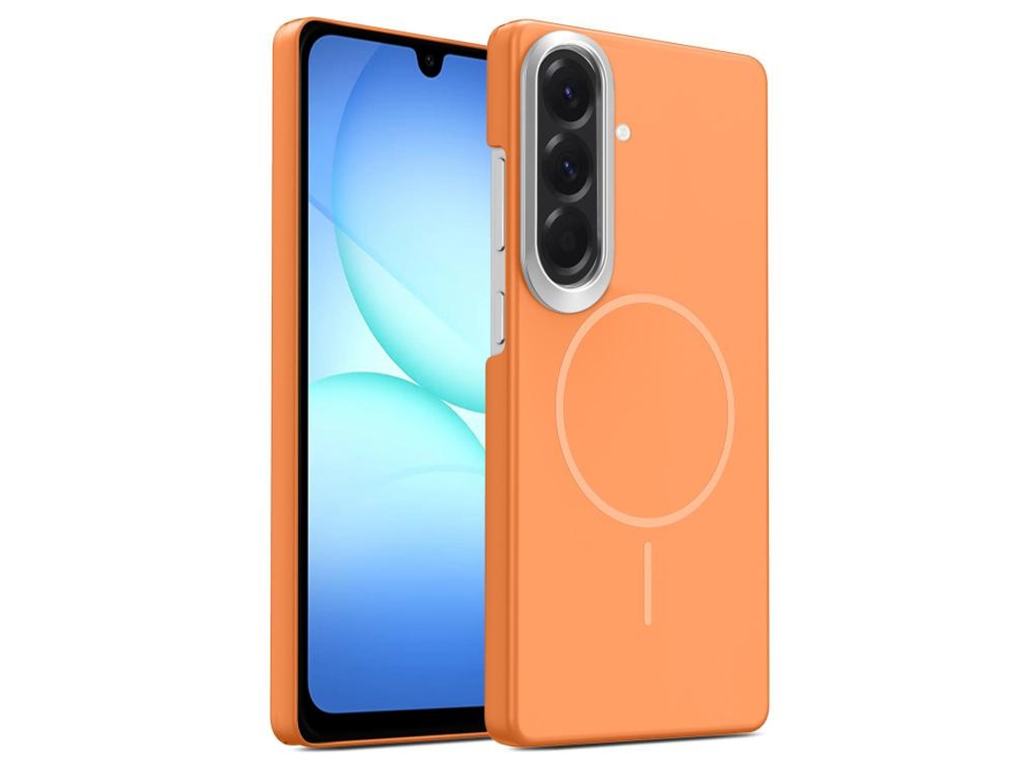 Capa Para Samsung Galaxy A17 5g Fina Circular Magsafe À Prova De Choque Dourada Em Policarbonato Laranja