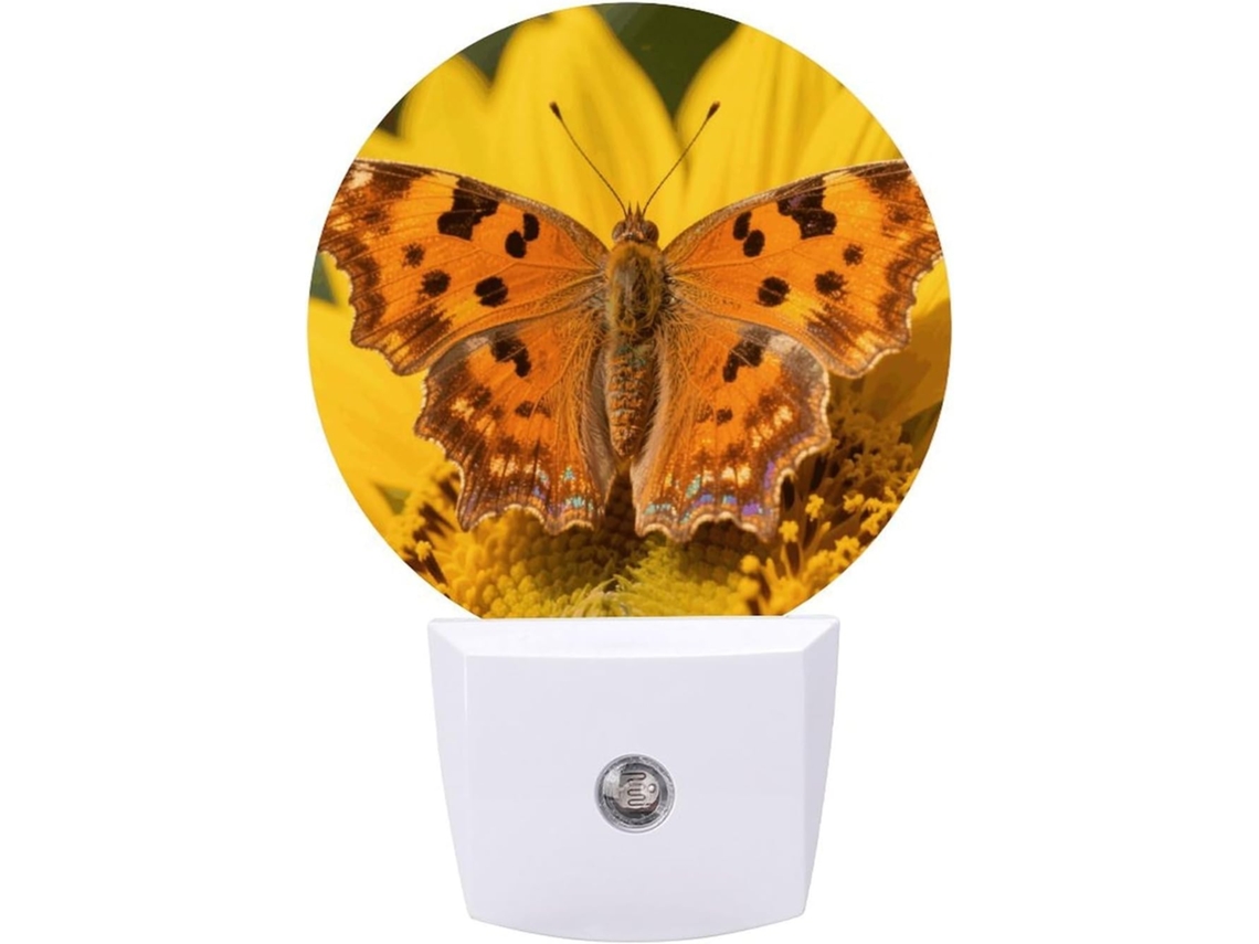Luminária De Parede Com Sensor Crepuscular, Led Laranja 0,5w Em