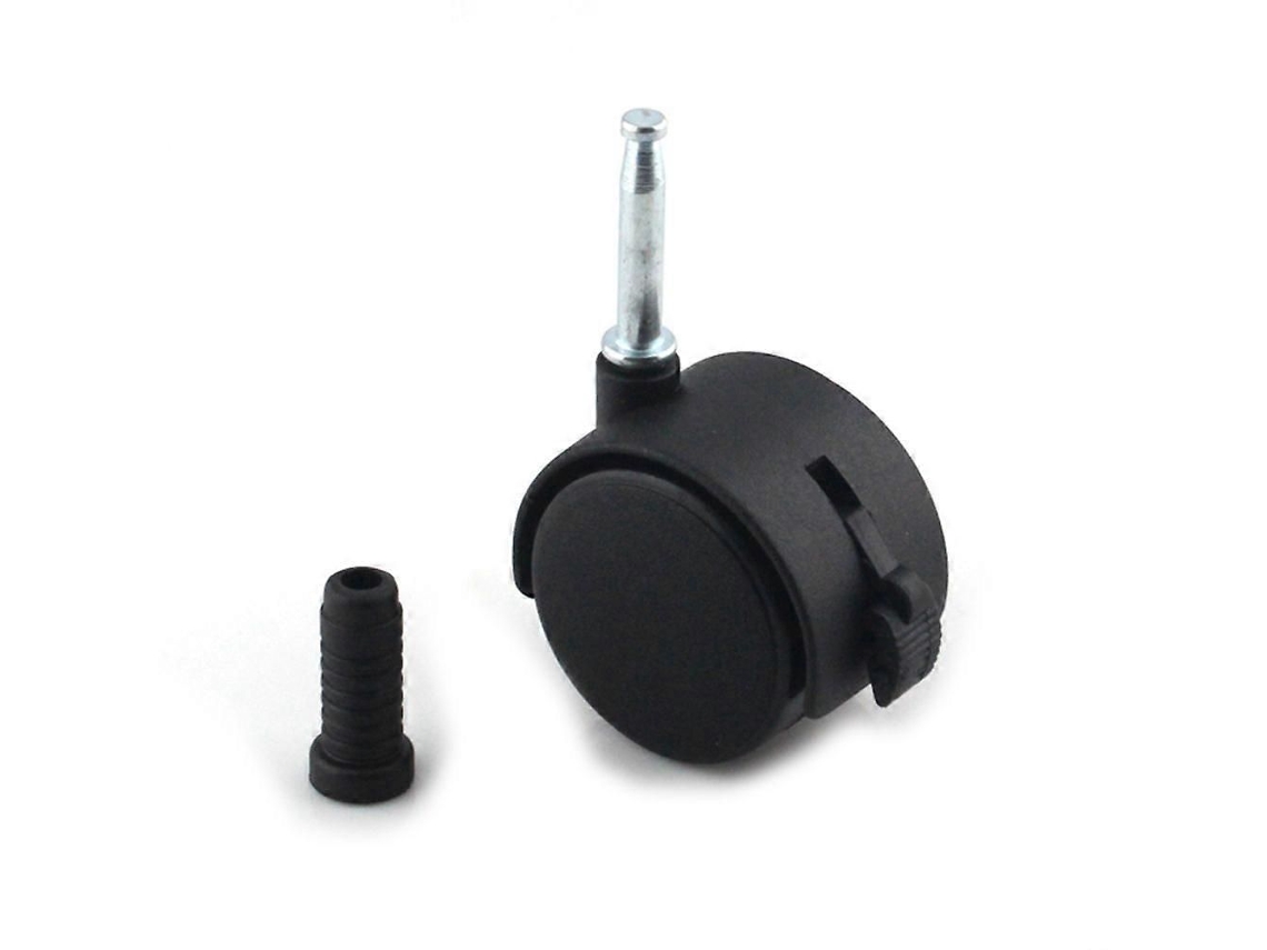 2 Rodízios De 2 Polegadas Com Freio Para Móveis E Camas Infantis, Com Tampa De Haste (preto)