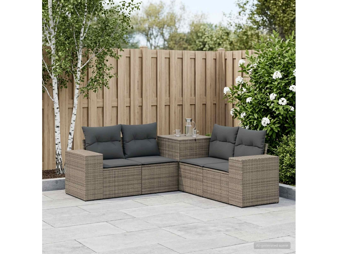 Vidaxl Conjunto De Sofás 5 Unid. Cinza E Cinza Escuro