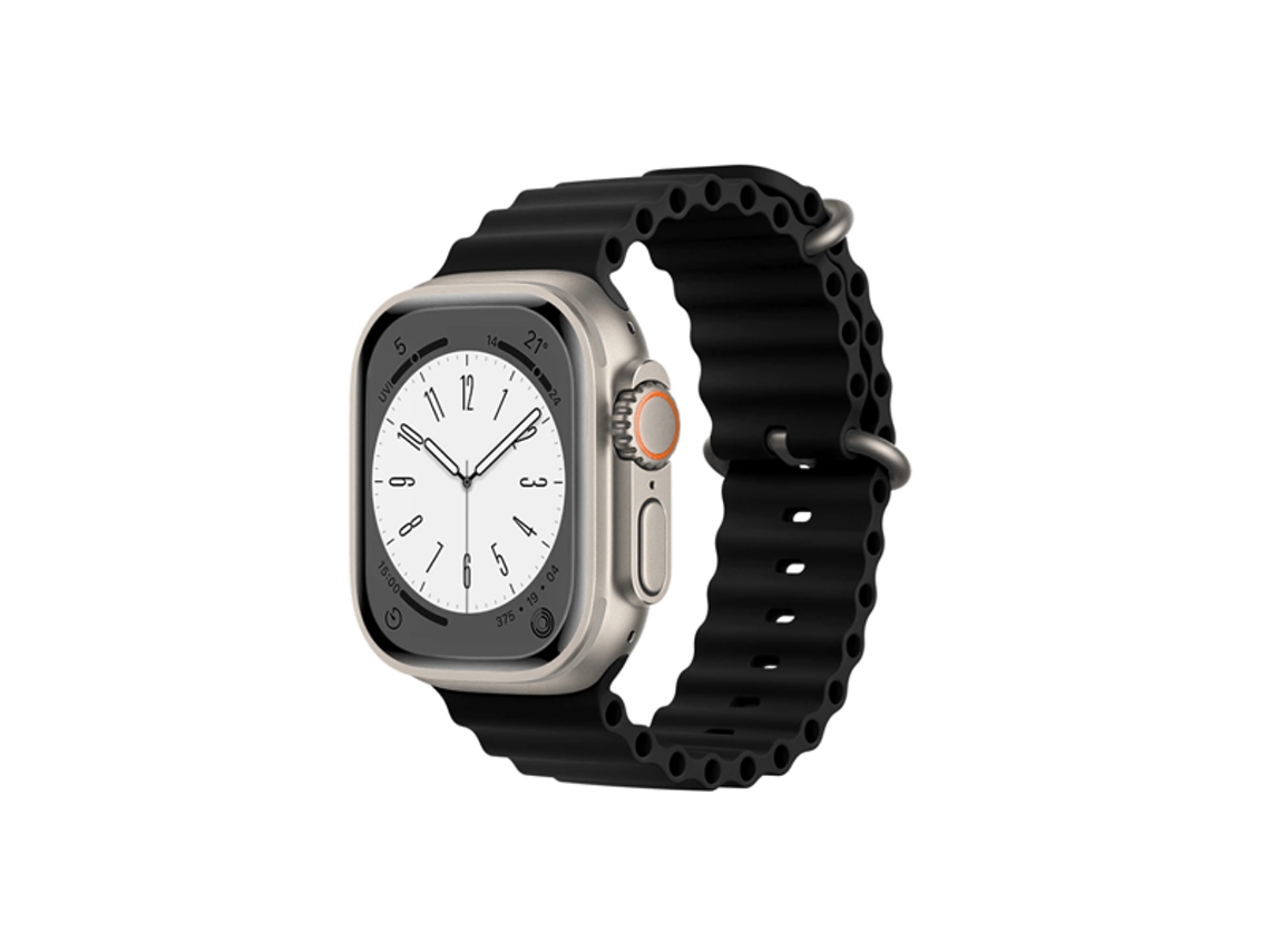 Pulseira de silicone preta ondulada Gift4me para Apple Watch Ultra 3